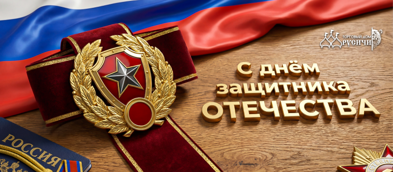 От лица компании Торговый Дом "Русичи" поздравляем Вас с наступающим Днем защитника Отечества!