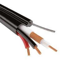 RG59 B/U+2x0.75 мм2  75 Ом, Outdoor, плоский, с тросом, 200 м