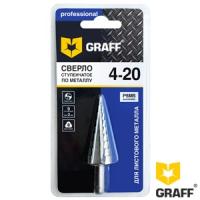Ступенчатое сверло по металлу 4-20 мм GRAFF
