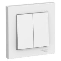 ATN000152 Выключатель 2-кл, сх.5, 10АХ, в сборе, Atlasdesign Белый